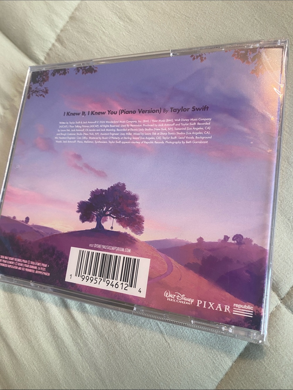 Toy Story 5 I Knew It, I Knew You (Piano Version) by Taylor Swift - Picture 2 of 2